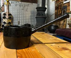 Antique long handled cast iron gypsy pot