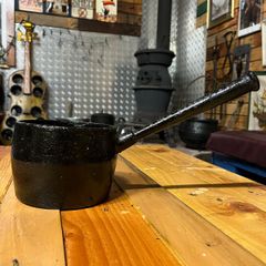 Antique long handled cast iron gypsy pot