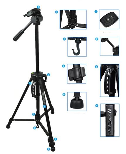 Protactic Portable Light weight Travel Camera Tripod 1KG - 1450mm