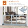 Freestanding Dog Gate, Foldable Pet Fence, Indoor Wood Barrier, Stair Gate with Support Feet, for Doorway, Hallway, Small and Medium Dogs, 69H x 104-183 cm, Blue-grey Image 4