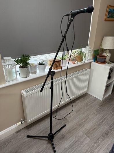 Stagg Microphone and Stand and x2 leads.