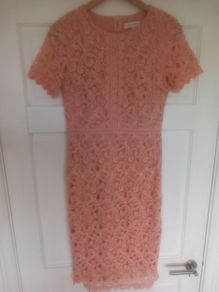 Pink lace effect dress