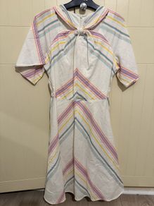 Stripe Linen Cotton Knot Dress (13-14years)