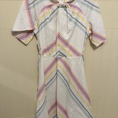 Stripe Linen Cotton Knot Dress (13-14years)