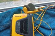 Vintage Sony Walkman Sports WM-AF59. Very sturdy/robust. I put batteries in it &amp; unfortunately it did not turn on. (Old batteries still inside)
