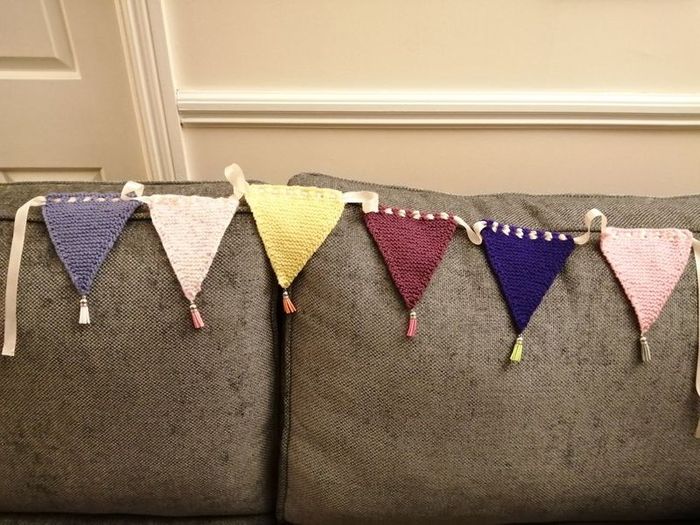 Hand knitted bunting for Baby's room/bedroom & Christmas