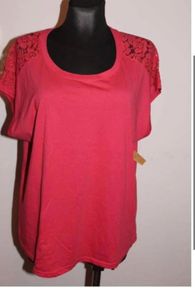 Brand new raspberry Mira top with lace size UK18 EU46 Postage included