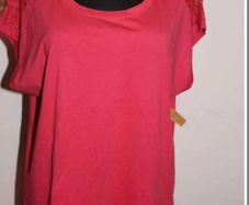 Brand new raspberry Mira top with lace size UK18 EU46 Postage included