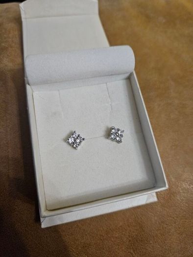 Rachel Ashwell + JJ Jewellery Sterling Silver, Cubic Zirconia earrings. Four pairs