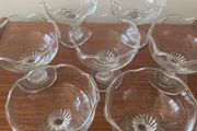7 Retro 1970s Glass Dessert/Cold Starter Dish Set