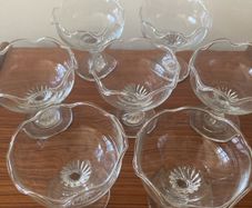 7 Retro 1970s Glass Dessert/Cold Starter Dish Set