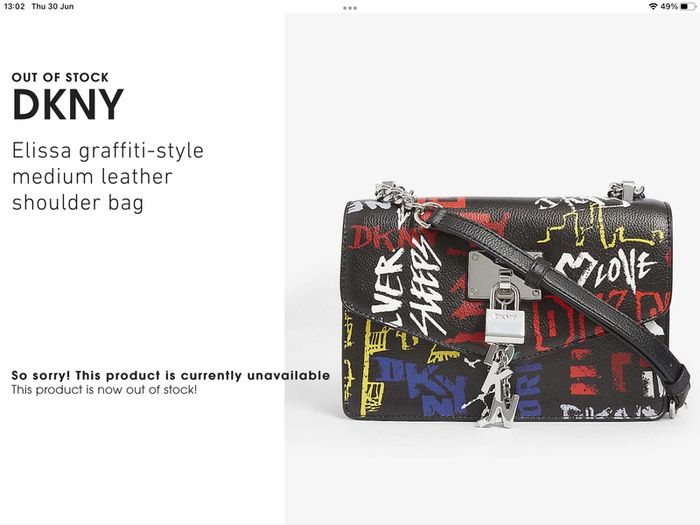 DKNY Elissa Leather Graffiti Handbag