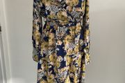 dress bnwt wrap dress ichi brand size small navy patterned 10/12