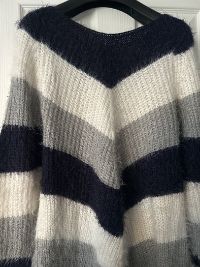 Stripe Fluffy Jumper BNWT