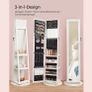 Rotating Mirror with Jewellery Cabinet  Standing Full-Length Mirror & Storage Organiser Image 4