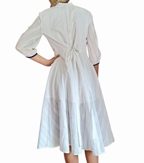 Vintage eyelet fit-and-flare handmade dress