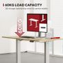 110 x 54 Electric Standing Desk ONE PIECE Height Adjustable With Memory Smart Panel Sit Stand Table Hooks and Cupholder for Home Office (White Frame+ Maple Desktop) Image 5