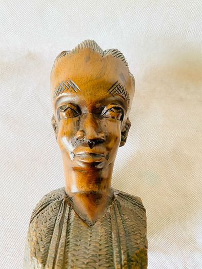 African wood carved bust