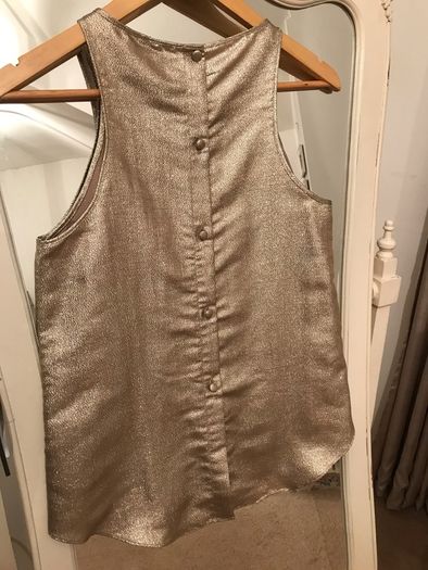 NWT River Island Gold Lame Vest size 8