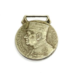 Vintage French Homage Medal To Commandant Guesnet