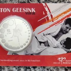 Netherlands 5 Euro Base Metals (Silver Plated) Brilliant Uncirculated Coin 2021 - Anton Geesink