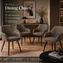 Luxury Faux Leather Dining Chairs Set of 4 Upholstered Dining Room Chairs Image 5