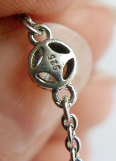 Vintage TI SENTO 925 Sterling Silver Long 30" silver station necklace with clear stones 9,1g                              es