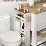 Narrow 4-Tier Rolling Trolley with Handle  Space-Saving Storage Cart for Kitchen, Bathroom or Laundry (15 cm Wide) Image 4