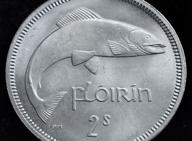 Ireland - 1966 - Florin - Salmon - KM.15a - High Grade - [2687]