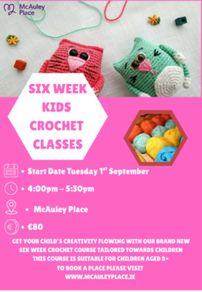 Last 5 places left for kids crochet in Naas