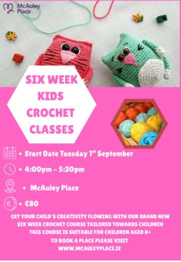 Last 5 places left for kids crochet in Naas