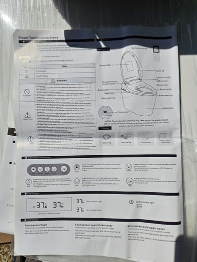 Modern Smart One-Piece 1.28 GPF Floor Mounted Elongated Toilet and Bidet with Seat