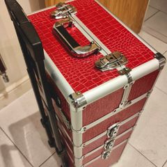 QUICK SALE! 4-Tier Rolling Makeup Train Case - Red Crocodile Effect (Dublin 13)
