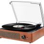 Vinyl Record Player Bluetooth Belt-Driven 3-Speed Turntable, Vintage Retro Record Players Built-in Stereo Speakers (FREE POSTAGE) Image 2