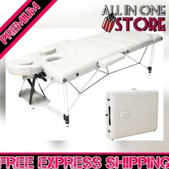 Portable Massage Bed Table - 3-Section Aluminium Foldable Beauty Couch for Reiki Therapy Treatment Salon Healing - Metal Headrest Support/with Carry Bag (FREE SHIPPING)