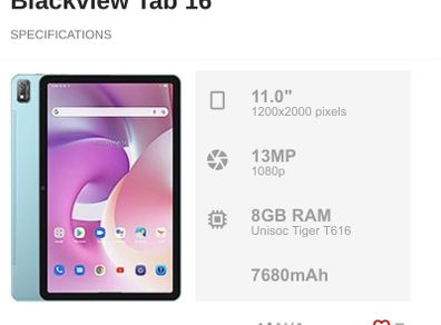 black view tablet 256Gb