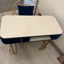 1x Luxury Nail Table Set With Velvet Chair Gold Frame Image 5