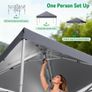 Pop Up Gazebo 3m x 3m - Instant Setup Portable Gazebo with Carry bag, 4 Sandbags and 8 Stakes for Outdoor Events, Parties & Camping - Dark Grey Image 3