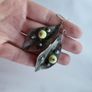 Handmade leaf shaped earrings, silver hooks, leaves earrings Image 5