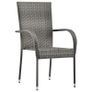 Stackable Outdoor Chairs 6 pcs Grey Poly Rattan Image 5