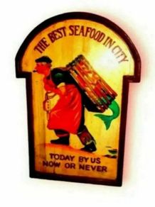 Large Vintage Wooden Catering Sign