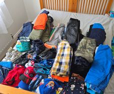 Set of clothes and shoes for a boy 6-8 years old.