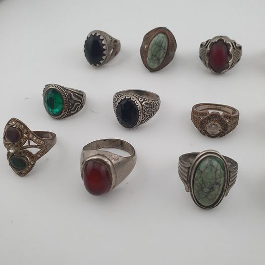 Bohemian Antique Jewellery Bundle 15 Mixed Brass Statement Rings
