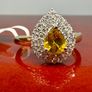 Gold Luxuriant 9K Yellow Gold AAA Loop Clean Chantaburi Yellow Sapphire & Lab Grown Diamond Image 8