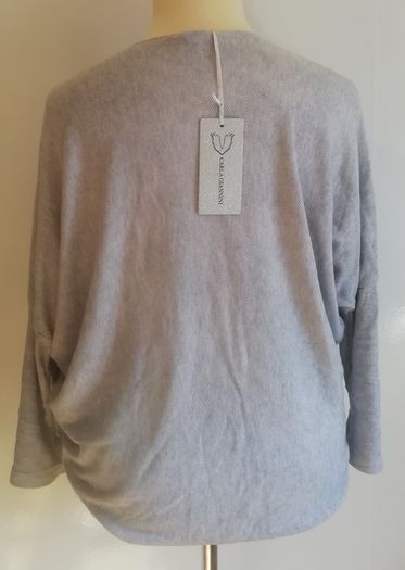Carla Giannini Women's Angora Mix Top With Heart & Stars New With Tag Grey