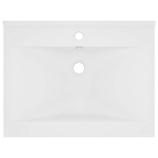 Luxury Basin with Faucet Hole Matt White 60x46 cm Ceramic