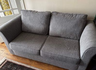 Two-seater grey fabric Sofa Bed