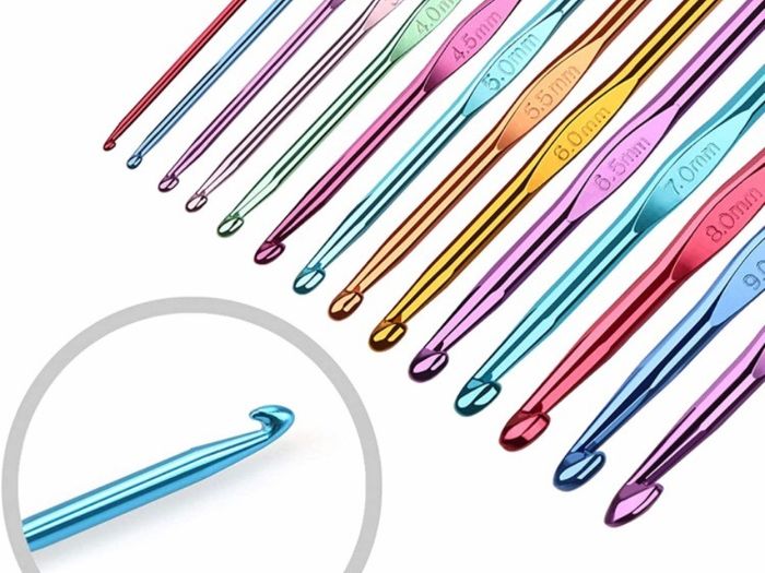 Knitting Needle Set, Crochet Kits for Beginners Adults, Knitting Kits With Wool and Needles, Includes Short Metal Knitting Pins 25cm, Crochet Hooks, Yarn and Accessories (MULTIPLE SIZES)