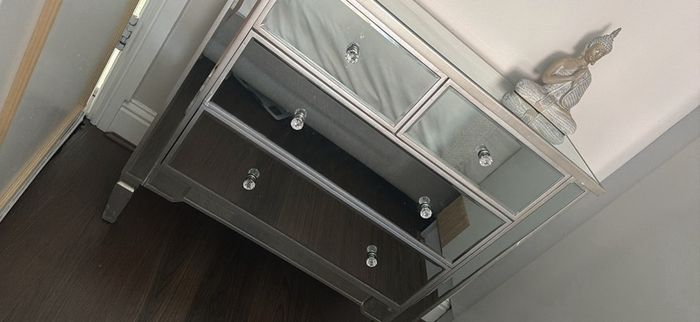 mirror and glass Chester drawers