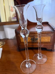 Pair of Glass Candle Sticks